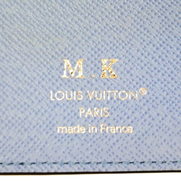 LOUIS VUITTON Multiple Taigarama Monogram Leather Bifold Wallet Skyblue - Picture 10 of 11